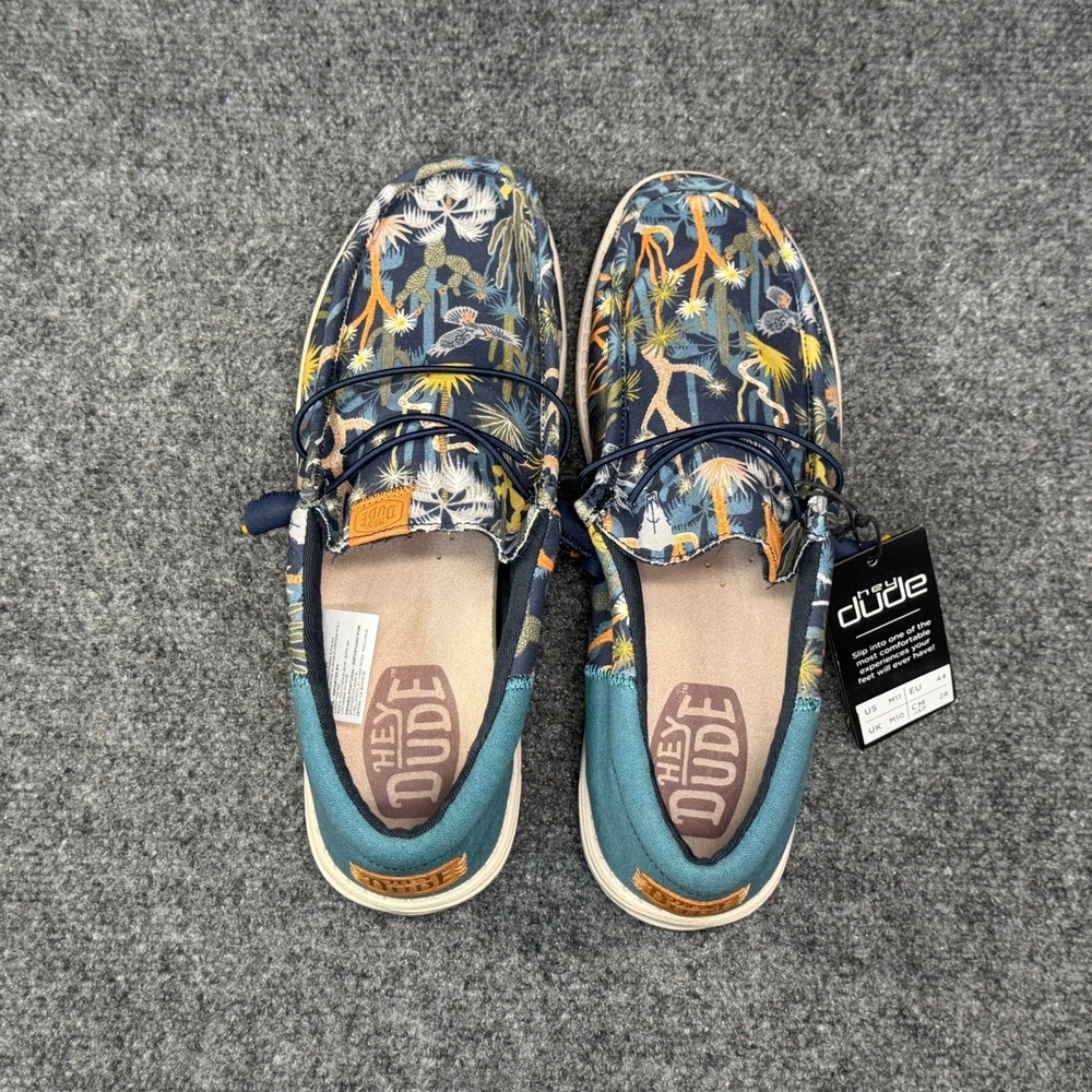 Hey Dude Wally Funk Oasis Shoes Mens 11 Blue Comfort Lightweight Slip On Sneaker - Picture 9 of 15